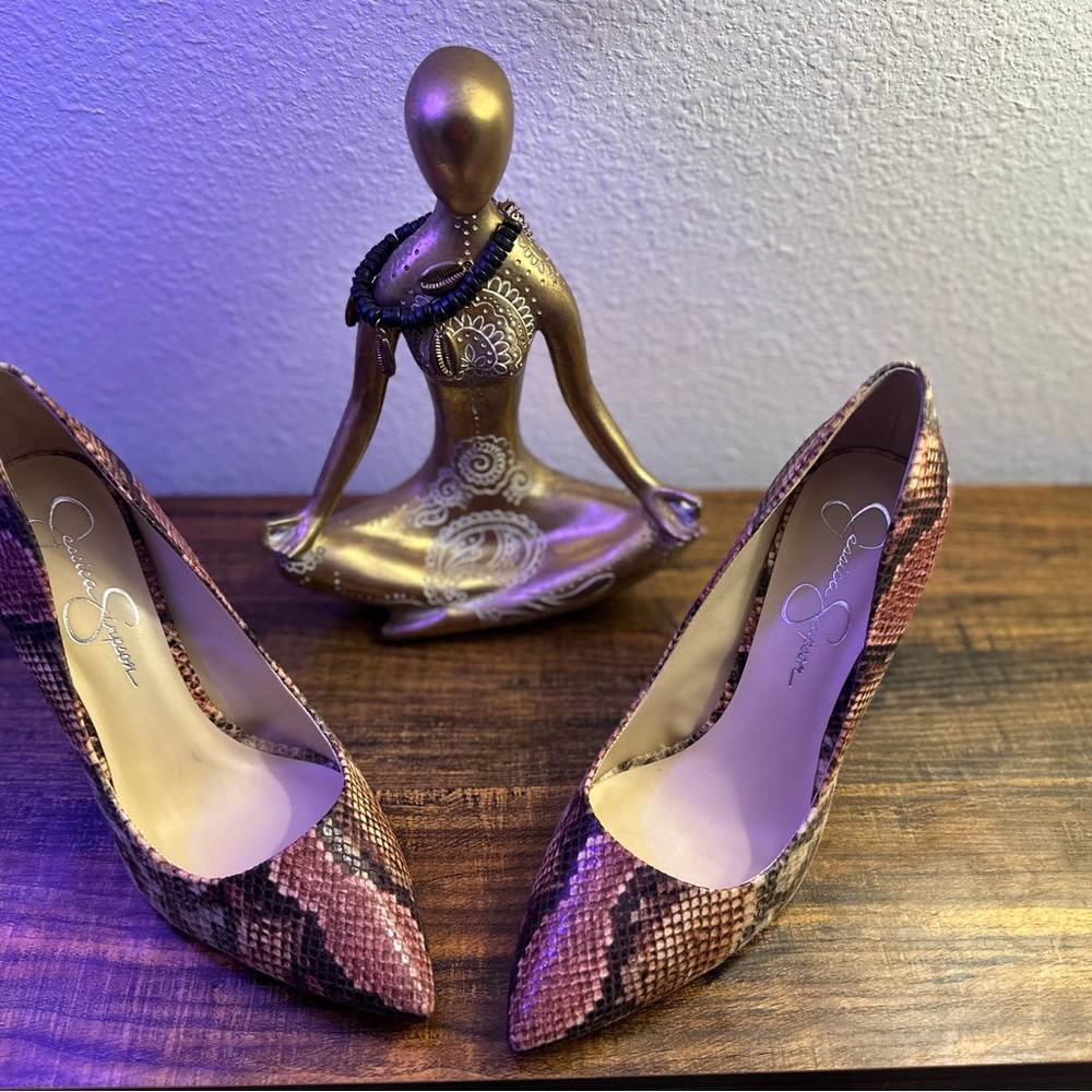 Jessica Simpson Pink and Brown Heels with Glamorous Appeal
